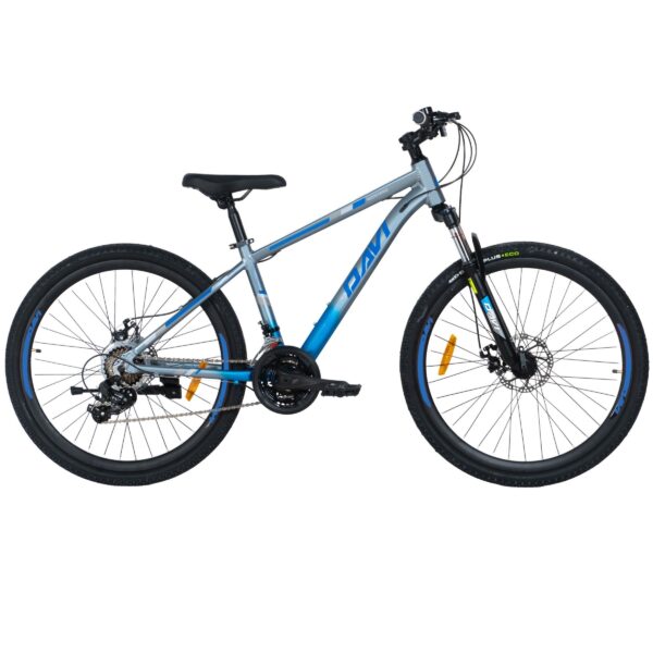 rower górski mtb davi montaro aluminium, 26", 145 170 cm, 21 biegów, szary/niebieski
