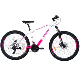 Rower górski MTB Davi Bella Aluminium, 27,5", 160–185 cm, 21 biegów, różowy/biały