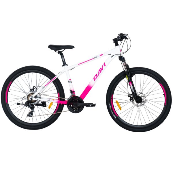 rower górski mtb davi bella aluminium, 27,5", 160–185 cm, 21 biegów, różowy/biały