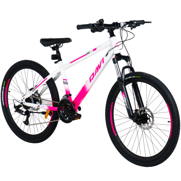 rower górski mtb davi bonita 26, 145–170 cm, 21 biegów, różowy/biały