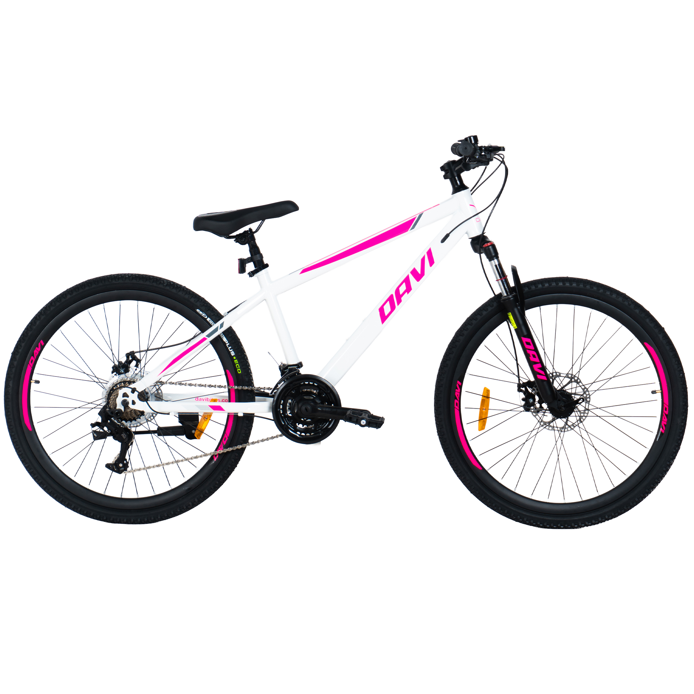 Rower górski MTB Davi Bonita 26", 145-170 cm, 21 biegów, biały/różowy
