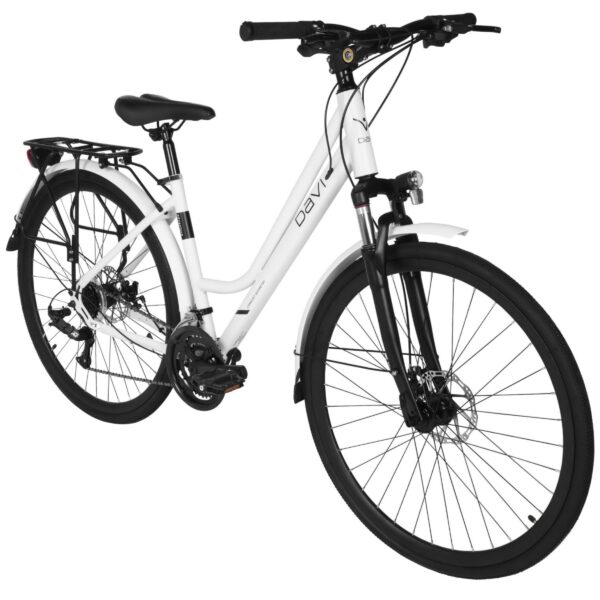 rower trekkingowy davi adventuro 28", 160 185 cm, 21 biegów, biały