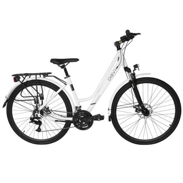 rower trekkingowy davi adventuro 28", 160 185 cm, 21 biegów, biały