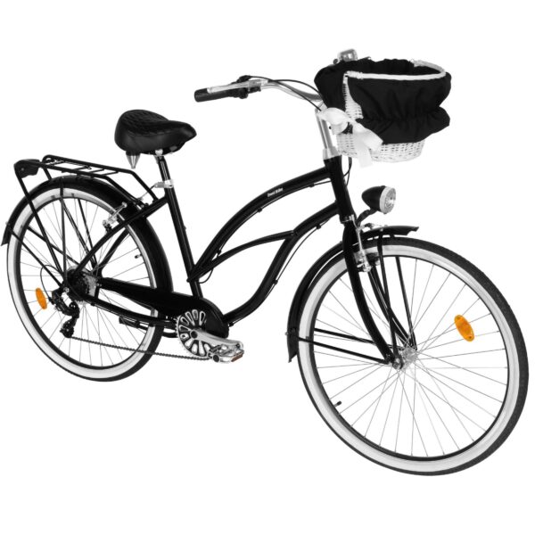 rower damski davi bianca cruiser aluminium, 28", 160 185 cm, 7 biegów, czarny