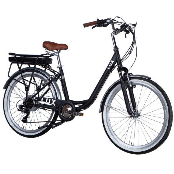 rower elektryczny e lux 26", 155–170 cm, 50 km, 7 biegów, czarny