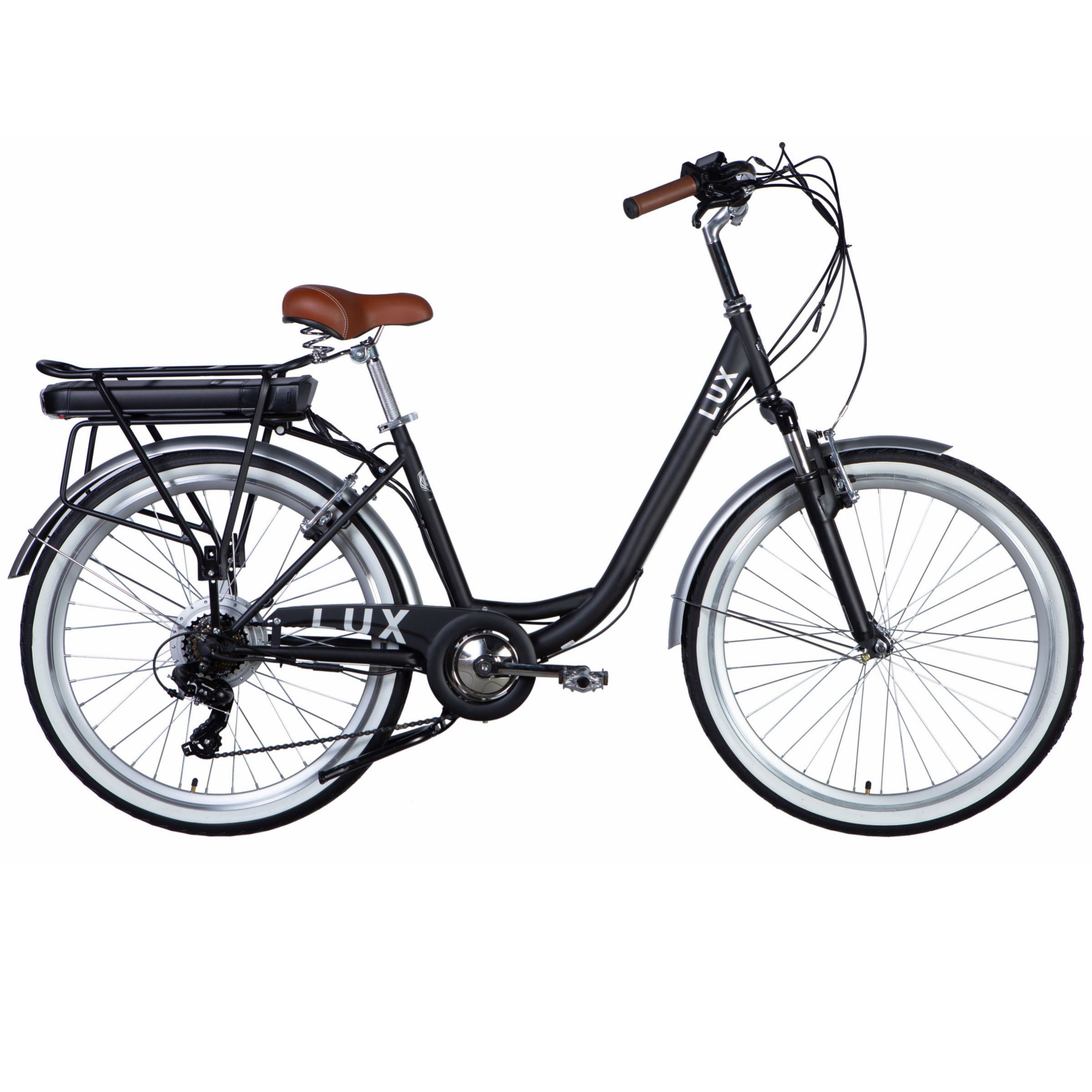 rower elektryczny e lux 26", 155–170 cm, 50 km, 7 biegów, czarny