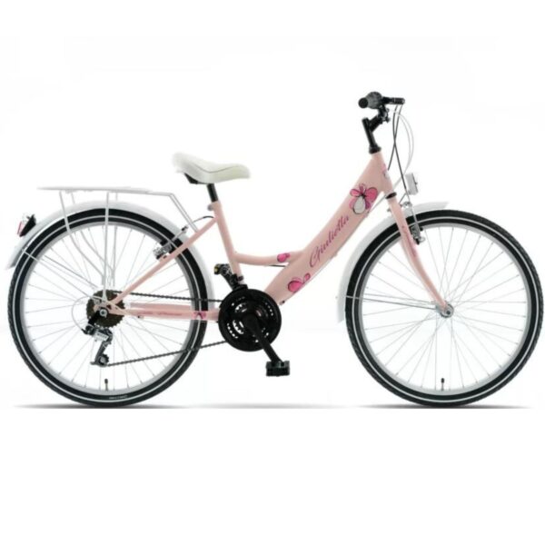 rower dziecięcy kands giulietta 24", 130 165 cm, 18 biegów, różowy