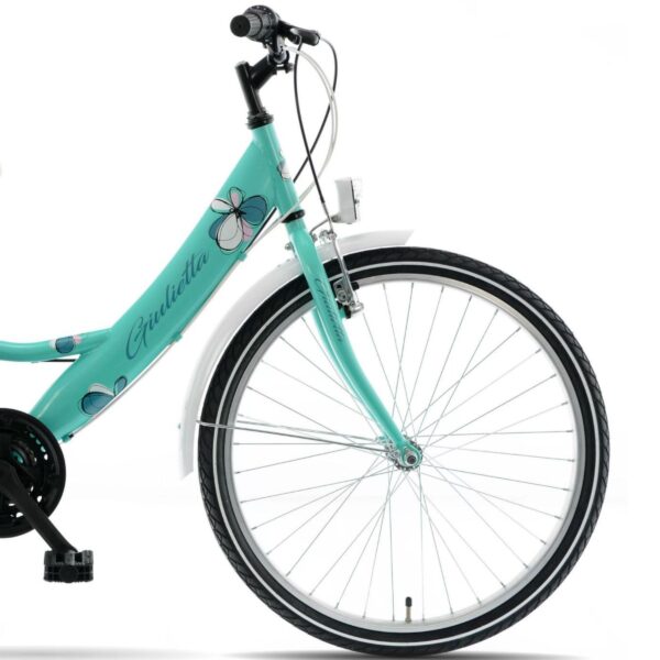 rower dziecięcy kands giulietta 24", 130 165 cm, 18 biegów, zielony